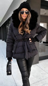 Women Fur Collar Temperament Casual Cotton Jacket