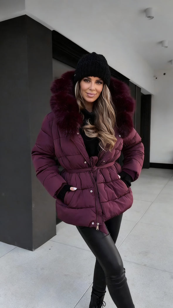 Women Fur Collar Temperament Casual Cotton Jacket