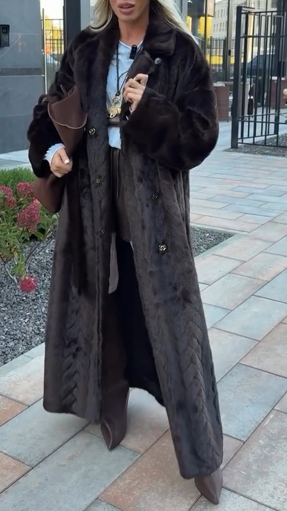 Women Lapel Plush Temperament Casual Coat