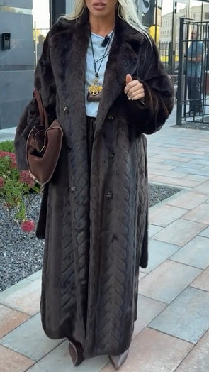 Women Lapel Plush Temperament Casual Coat