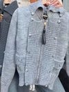 Women Lapel Knitted Double-breasted Casual Cardigan