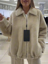 Women Lapel Casual Plush Coat
