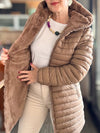 Women Hooded Plush Lining Casual Cotton Jacket