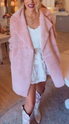Women Lapel Plush Solid Color Casual Coat