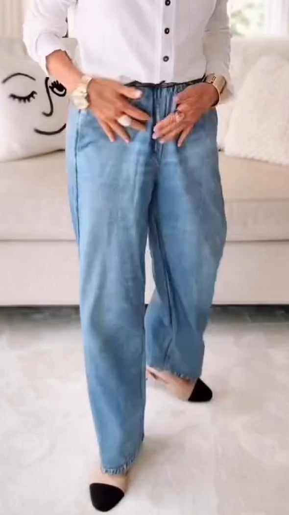 Women Washed Casual Sweatpant Jeans