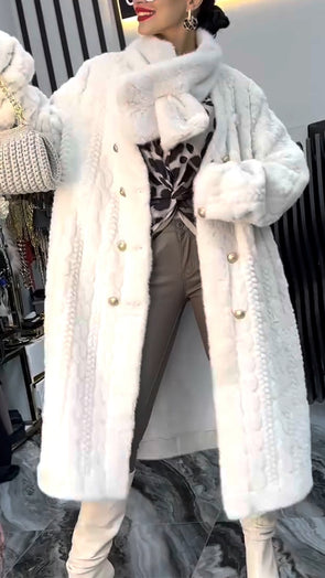 Women Plush Double-breasted Temperament Casual Coat