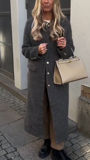 Women Round-neck Button-down Temperament Casual Coat