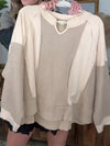 Women Round Neck Stitching Contrast Color Casual Sweatshirt
