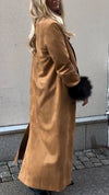 Women Collar and Sleeve Plush Design Temperament Casual Coat