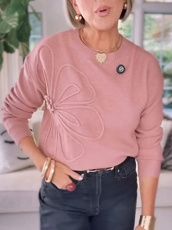 Women Round Neck Printed Casual Top