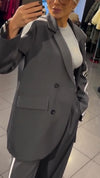 Women Lapel Vertical Stripe Temperament Commuter Suit
