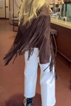Women Western Tassel Suede Short Jacket