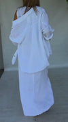 Women V-neck Dress + Cardigan Solid Color Casual Suit