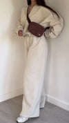 Women Jacket + Pants Solid Color Casual Suit