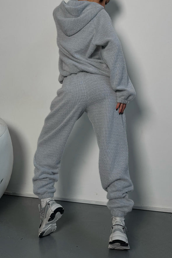Women Button-down Hooded Jacket + Pants Casual Suit