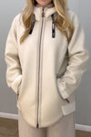 Women Casual Hooded Drawstring Zipper Pocket Insulated Jacket
