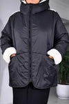 Women Casual Plush Hooded Zip-Up Jacket