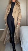 Ladies Lapel Solid Color Temperament Casual Windbreaker