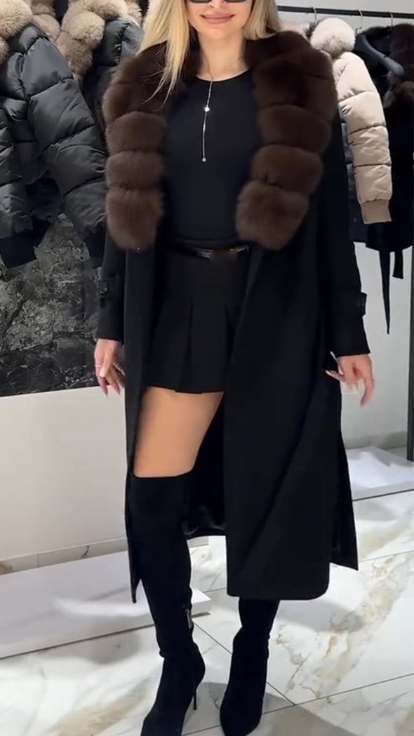Women Fur Collar Temperament Casual Coat