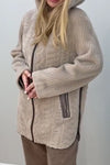Women Casual Stand Collar Hooded Zipper Reversible Plush Jacket