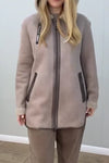 Women Casual Stand Collar Hooded Zipper Reversible Plush Jacket