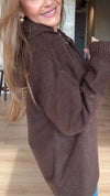 Women Lapel Knitted Casual Sweater