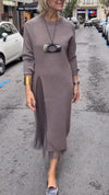Women Round Neck Spliced mesh Casual Dress