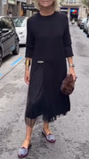 Women Round Neck Spliced mesh Casual Dress