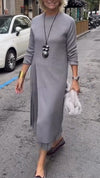 Women Round Neck Spliced mesh Casual Dress
