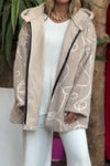 Women Casual Hooded Zippered Fleece Jacket