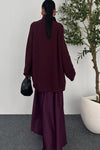 Women Lapel Zipper Knitted Coat + Skirt Casual Suit
