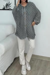 Women Casual Hooded Special Texture Batwing Sleeve Loose Cardigan
