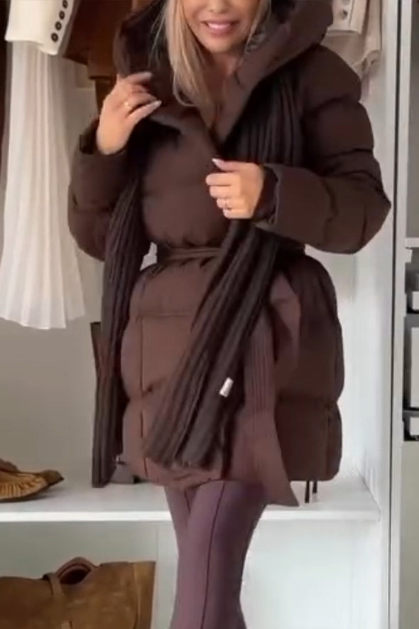 Women Solid Color Buttoned Casual Cotton Coat