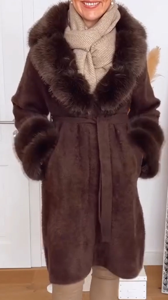 Women Fur Collar Temperament Casual Plush Coat