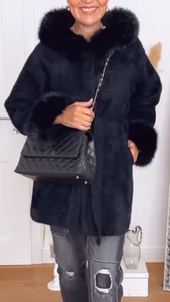 Women Fur Collar Temperament Casual Plush Coat