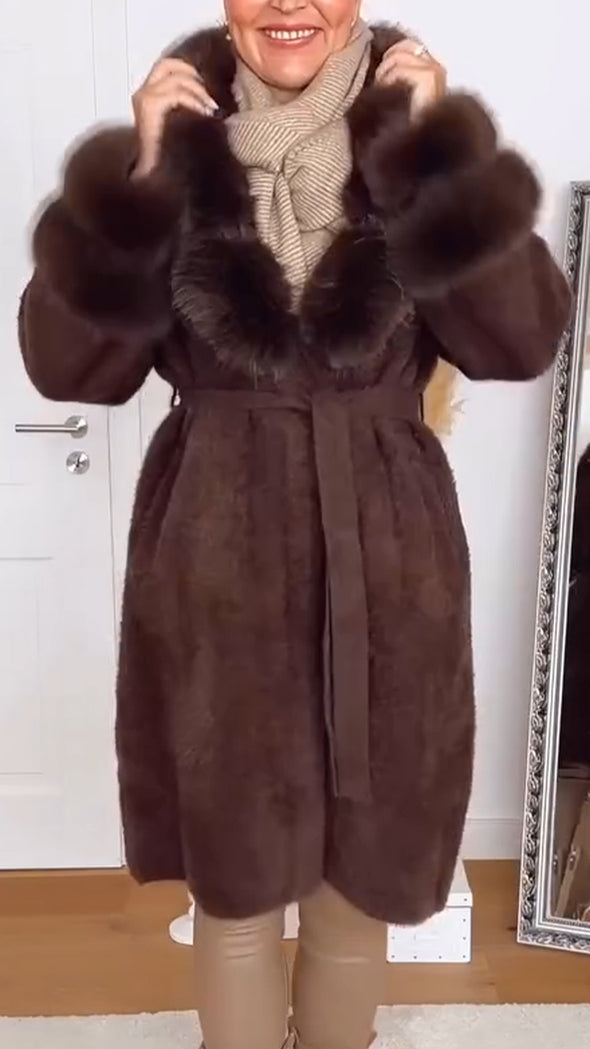 Women Fur Collar Temperament Casual Plush Coat