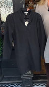 Women Round Neck Solid Color Casual Dress