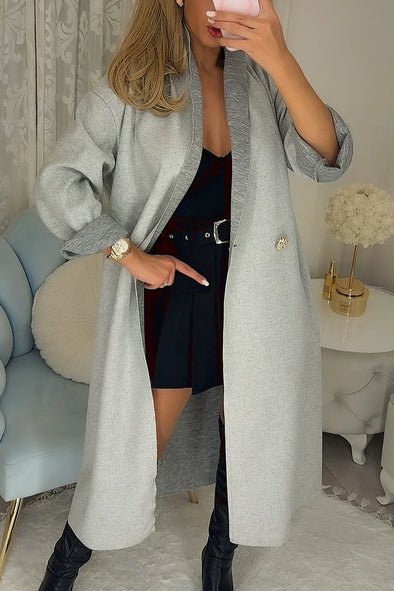 Women Lapel Casual Long Cardigan