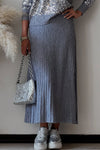Women Casual V-Neck Sequin Pullover Sweater + Knitted Skirt Set