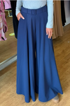 Women Solid Color Wide-leg Casual Pants