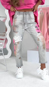 Women's Street Graffiti Casual Jeans