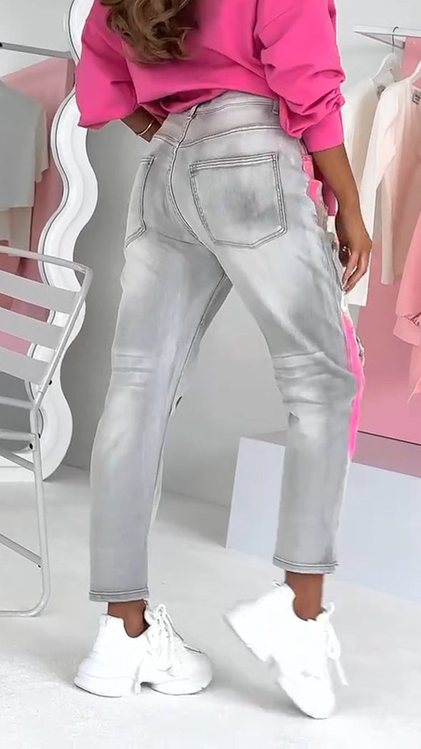 Women's Street Graffiti Casual Jeans