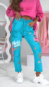 Women's Street Graffiti Casual Jeans