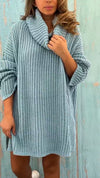 Ladies' Round Knitted Striped Casual Sweater