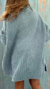Ladies' Round Knitted Striped Casual Sweater