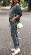 Women Round Neck Printed Top + Pants Casual Suit