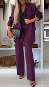 Women Lapel Jacket + Pants Temperament Commuter Set