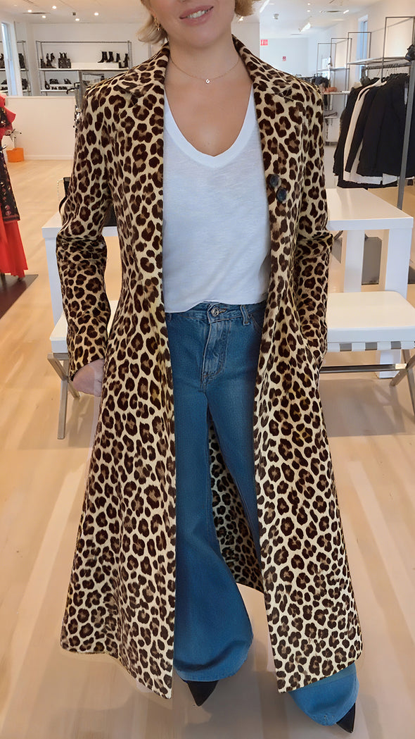 2 for $89.99 + FREE Ship 🔥 Women Lapel Leopard Print Casual Flared Coat