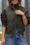 Women Collar Zipper Casual Jacket