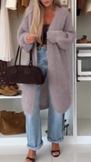 Women Solid Color Plush Casual Cardigan